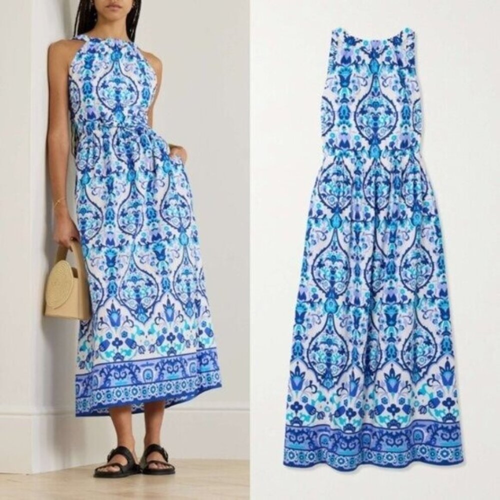 Cara Cara Colomba Floral Maxi Dress Size XL NWT – Open Back Cotton Poplin